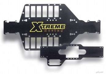 "XTREME MAXX" CARBON FIBER CHASSIS w/BATTERY STRAPS (1002)