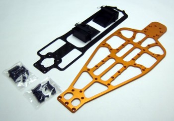 RUSTLER / SLASH LCG ORANGE ALUMINUM CHASSIS KIT (10619ALO)